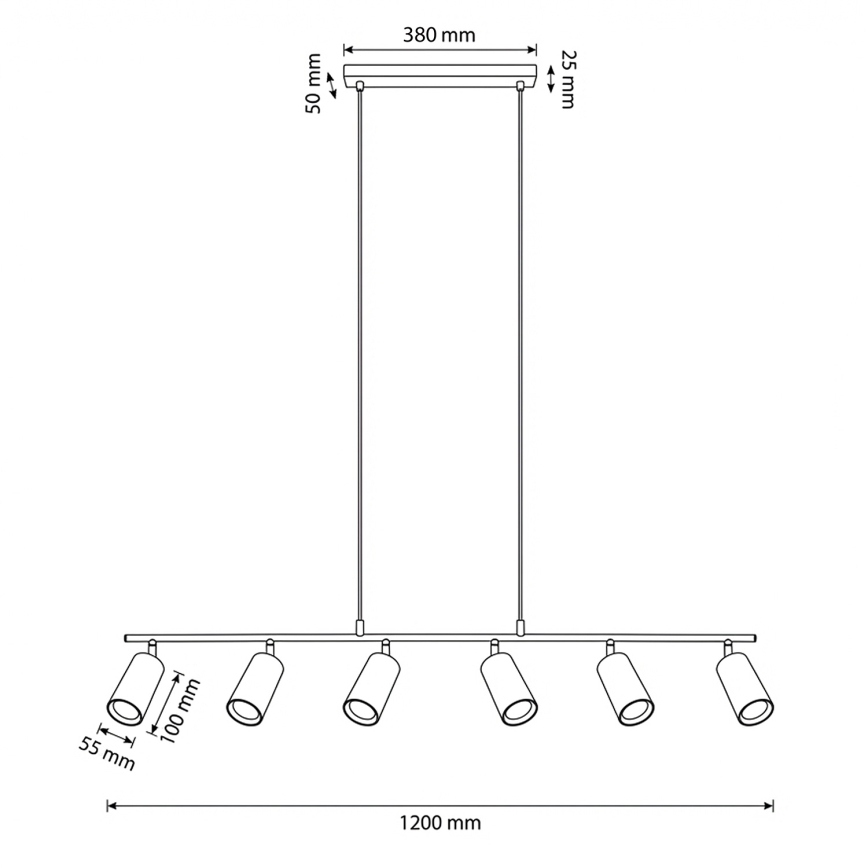 Brilagi - Pakaramā lustra uz troses SELE 6xGU10/30W/230V balta