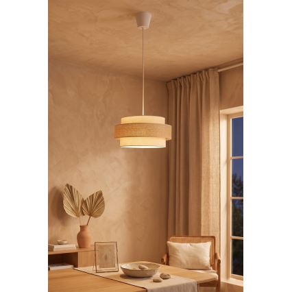 Brilagi - pakaramā lustra uz troses SPACE 1xE27/60W/230V Ø 40 cm bēša/krēmkrāsaina