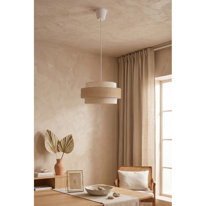 Brilagi - pakaramā lustra uz troses SPACE 1xE27/60W/230V Ø 40 cm bēša/krēmkrāsaina
