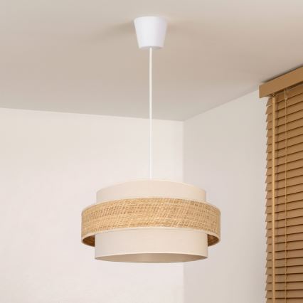 Brilagi - pakaramā lustra uz troses SPACE 1xE27/60W/230V Ø 40 cm bēša/krēmkrāsaina
