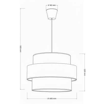 Brilagi - pakaramā lustra uz troses SPACE 1xE27/60W/230V Ø 40 cm bēša/krēmkrāsaina