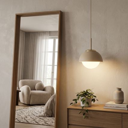 Brilagi - Pakaramā lustra uz vada 1xE27/60W/230V Ø 18 cm bēša/zelta