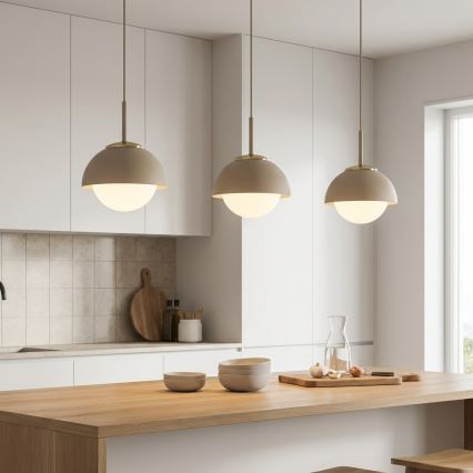 Brilagi - Pakaramā lustra uz vada 1xE27/60W/230V Ø 18 cm bēša/zelta