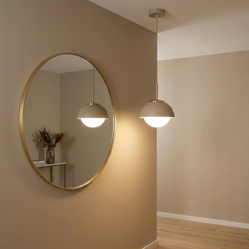 Brilagi - Pakaramā lustra uz vada 1xE27/60W/230V Ø 18 cm bēša/zelta