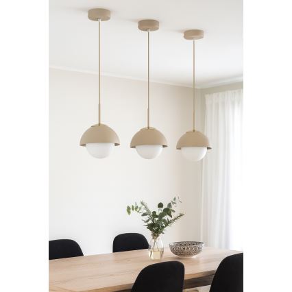 Brilagi - Pakaramā lustra uz vada 1xE27/60W/230V Ø 18 cm bēša/zelta