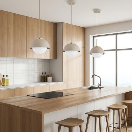 Brilagi - Pakaramā lustra uz vada 1xE27/60W/230V Ø 18 cm bēša/zelta