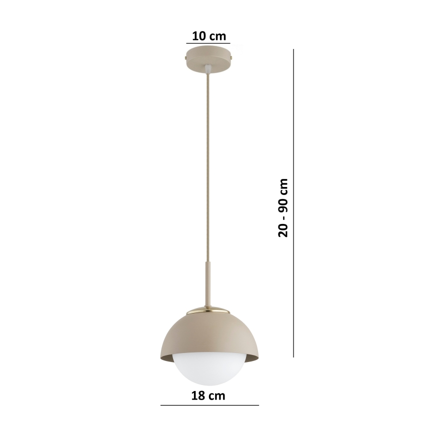 Brilagi - Pakaramā lustra uz vada 1xE27/60W/230V Ø 18 cm bēša/zelta