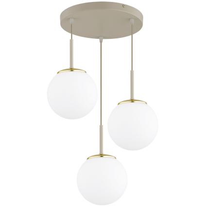 Brilagi - pakaramā lustra uz vada MILO ECRU 3xE27/60W/230V bēša/zeltaina