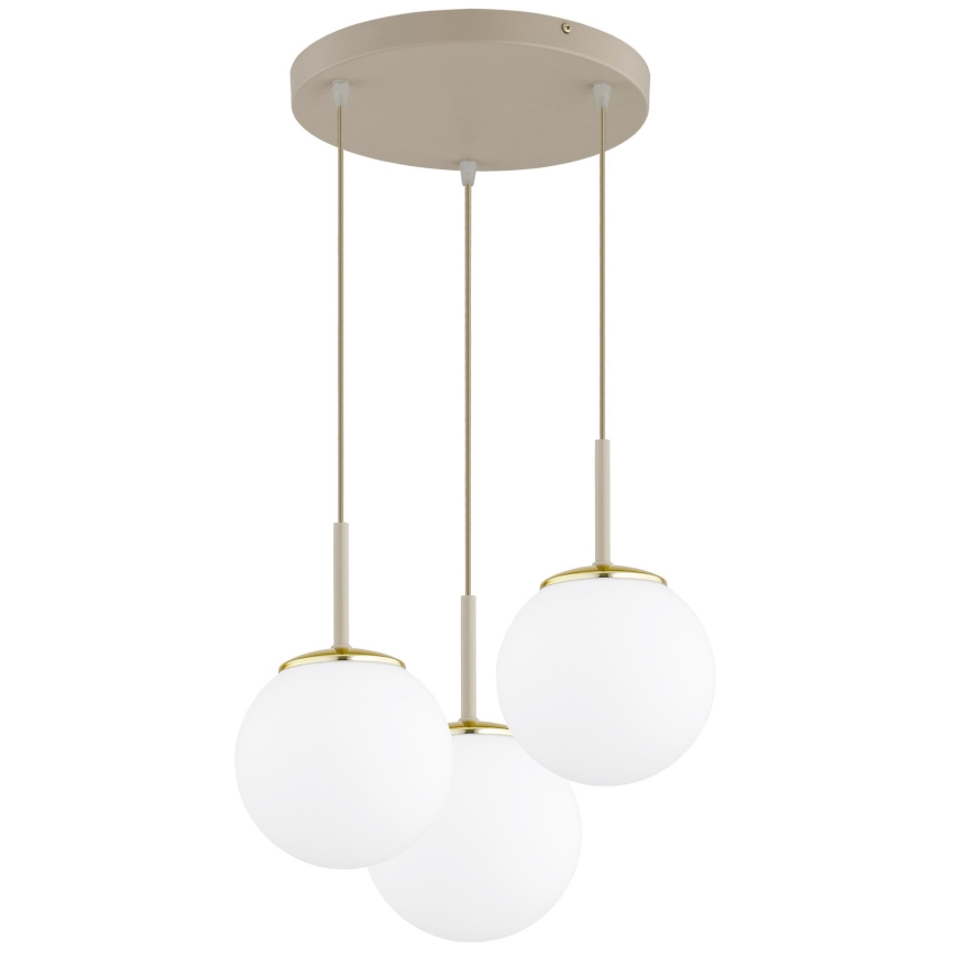 Brilagi - pakaramā lustra uz vada MILO ECRU 3xE27/60W/230V bēša/zeltaina