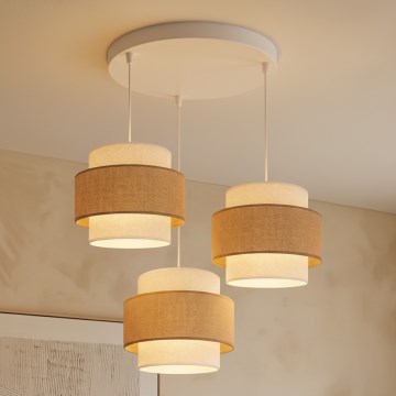 Brilagi - Pakaramā lustra uz vada SPACE 3xE27/60W/230V Ø 40 cm bēša/krēmkrāsa