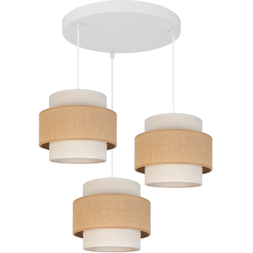 Brilagi - Pakaramā lustra uz vada SPACE 3xE27/60W/230V Ø 40 cm bēša/krēmkrāsa