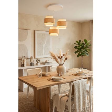 Brilagi - Pakaramā lustra uz vada SPACE 3xE27/60W/230V Ø 40 cm bēša/krēmkrāsa