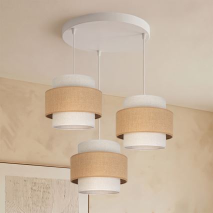 Brilagi - Pakaramā lustra uz vada SPACE 3xE27/60W/230V Ø 40 cm bēša/krēmkrāsa