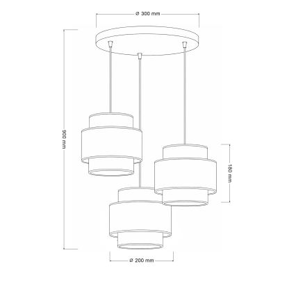 Brilagi - Pakaramā lustra uz vada SPACE 3xE27/60W/230V Ø 40 cm bēša/krēmkrāsa