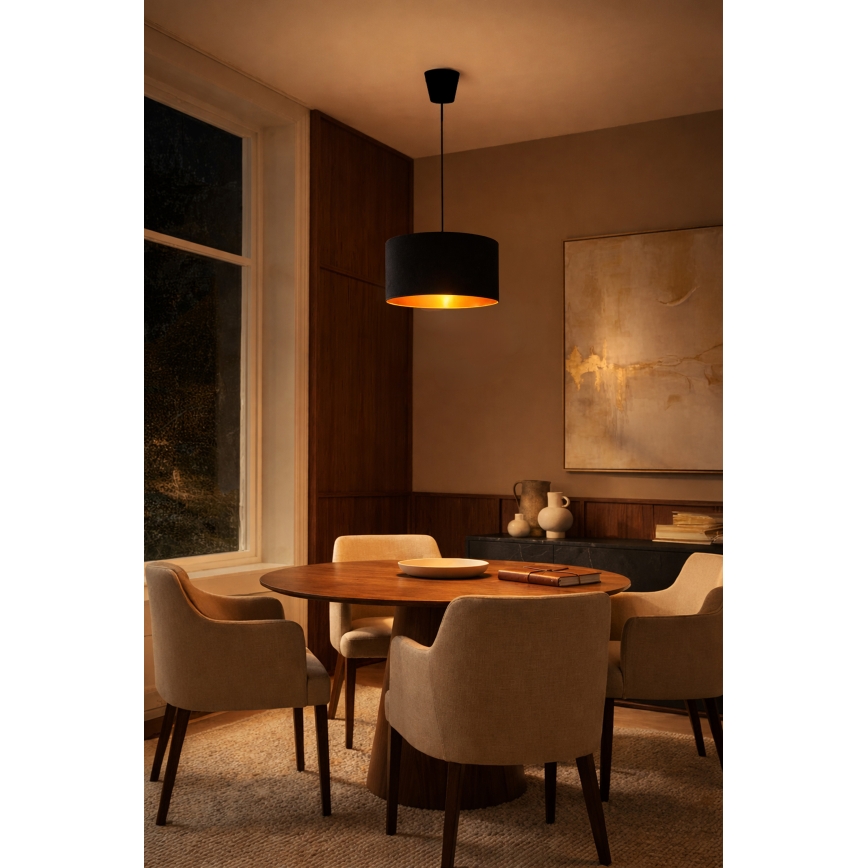Brilagi - Pakaramā lustra VELVET, 1xE27/60W/230V, Ø 40 cm, melna/zelta