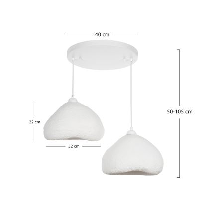 Brilagi - Pakaramā lustra WABI SABI 2xE27/40W/230V Ø45 cm balta