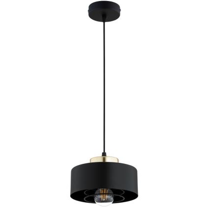 Brilagi - Pakaramais gaismeklis ar auklu SPRING 1xE27/60W/230V Ø 20 cm melns/zelts