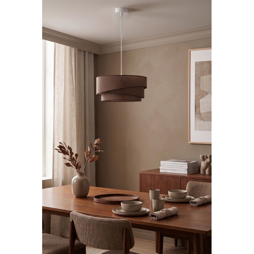 Brilagi - Pakaramais gaismeklis ar kabeli ARROW 1xE27/60W/230V Ø 45 cm brūns