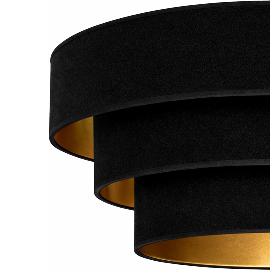 Brilagi - Pakaramais gaismeklis ar kabeli LUNETA 1xE27/60W/230V Ø 40 cm melns/zelts