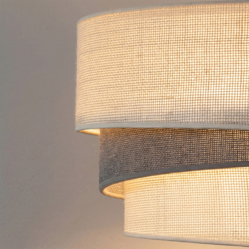 Brilagi - Pakaramais gaismeklis ar kabeli TRIO 1xE27/60W/230V Ø 40 cm krēmkrāsa/pelēka