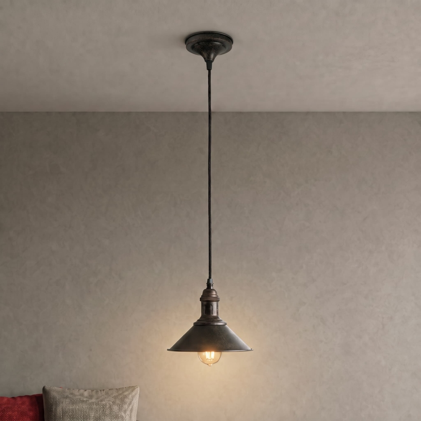 BRILAGI - Pakaramais gaismeklis ar vadu FORGE 1xE27/60W/230V Ø 22 cm brūns
