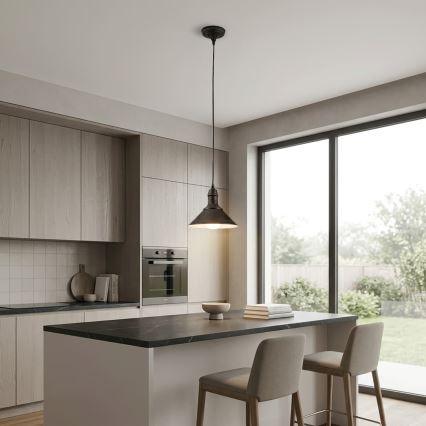 BRILAGI - Pakaramais gaismeklis ar vadu FORGE 1xE27/60W/230V Ø 22 cm brūns