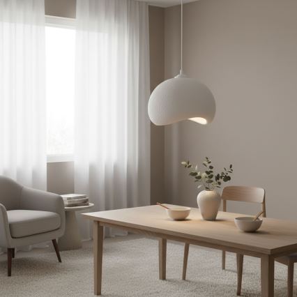 Brilagi - Pakaramais gaismeklis ar vadu WABI SABI 1xE27/40W/230V, diametrs 34 cm, balts