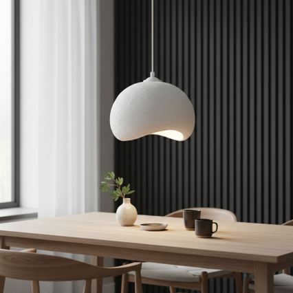 Brilagi - Pakaramais gaismeklis ar vadu WABI SABI 1xE27/40W/230V, diametrs 34 cm, balts