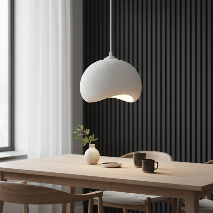 Brilagi - Pakaramais gaismeklis ar vadu WABI SABI 1xE27/40W/230V, diametrs 34 cm, balts