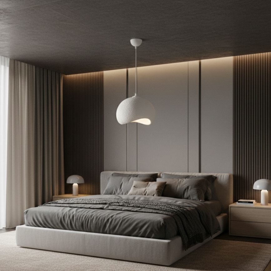 Brilagi - Pakaramais gaismeklis ar vadu WABI SABI 1xE27/40W/230V, diametrs 34 cm, balts