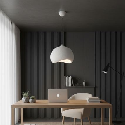 Brilagi - Pakaramais gaismeklis ar vadu WABI SABI 1xE27/40W/230V, diametrs 34 cm, balts