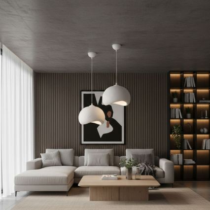 Brilagi - Pakaramais gaismeklis ar vadu WABI SABI 1xE27/40W/230V, diametrs 34 cm, balts