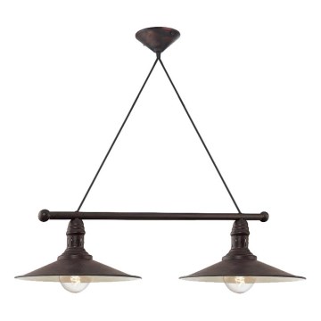 Brilagi - Pakaramais gaismeklis FORGE uz kabeļa 2xE27/60W/230V, melns