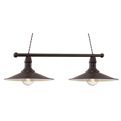 Brilagi - Pakaramais gaismeklis FORGE uz kabeļa 2xE27/60W/230V, melns