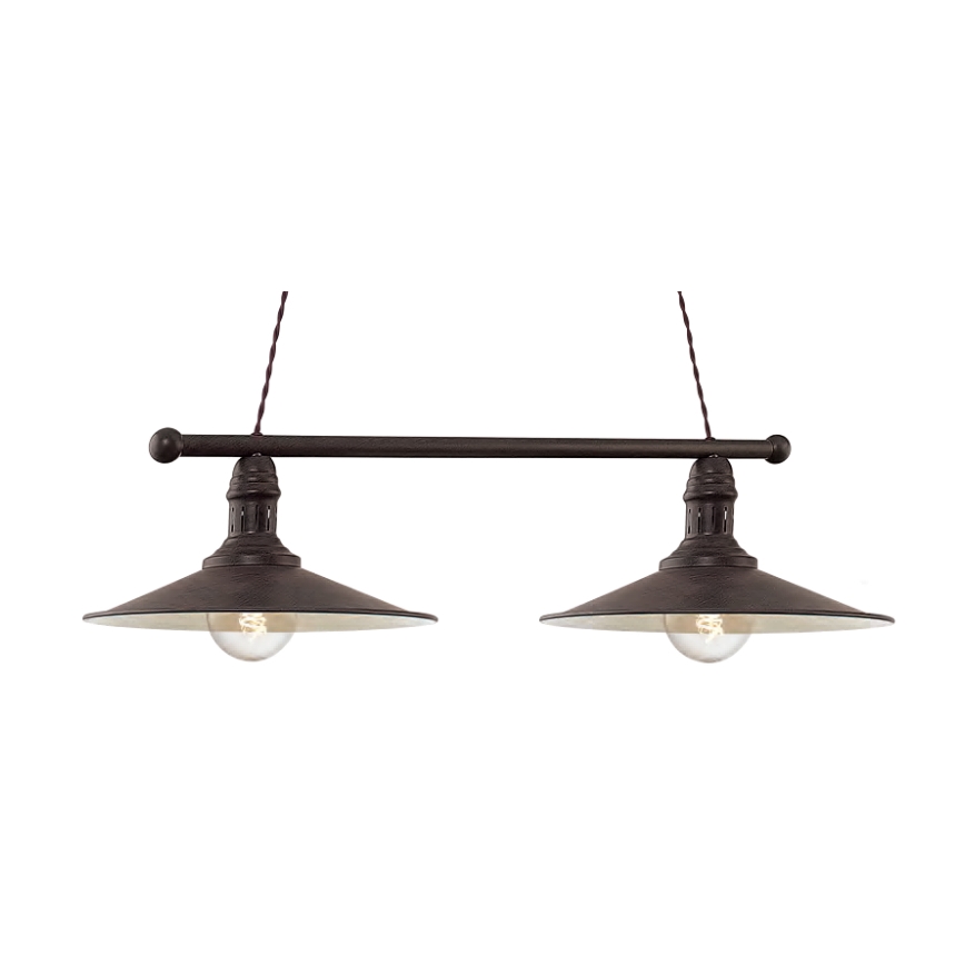 Brilagi - Pakaramais gaismeklis FORGE uz kabeļa 2xE27/60W/230V, melns