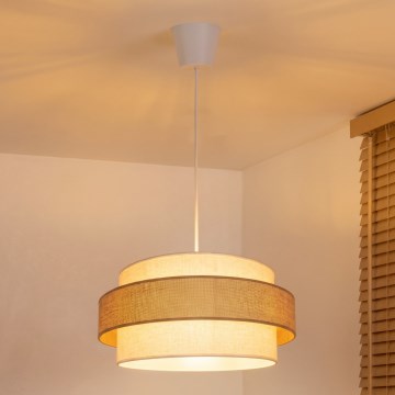 Brilagi - Pakaramais gaismeklis SPACE uz kabeļa 1xE27/60W/230V, diam. 40 cm, bēšs/krēms