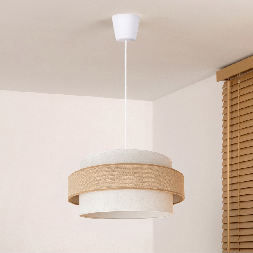 Brilagi - Pakaramais gaismeklis SPACE uz kabeļa 1xE27/60W/230V, diam. 40 cm, bēšs/krēms