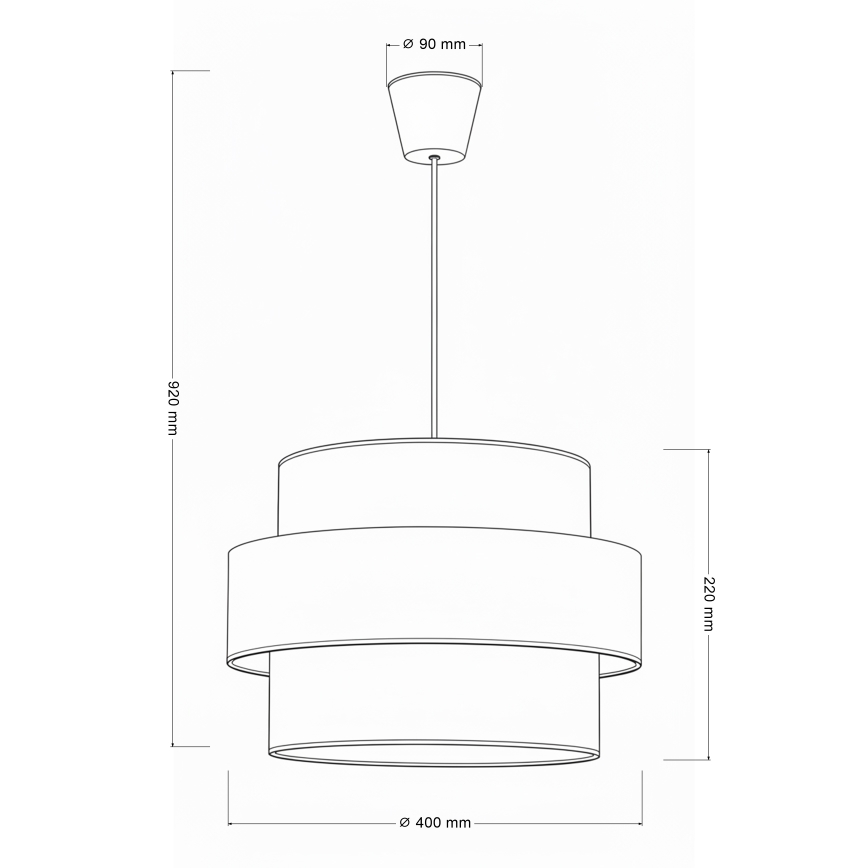 Brilagi - Pakaramais gaismeklis SPACE uz kabeļa 1xE27/60W/230V, diam. 40 cm, bēšs/krēms