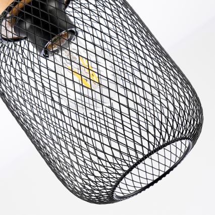 Brilagi - Pakaramais gaismeklis uz troses BASKLITE 1xE27/15W/230V kaučuka koks/melns