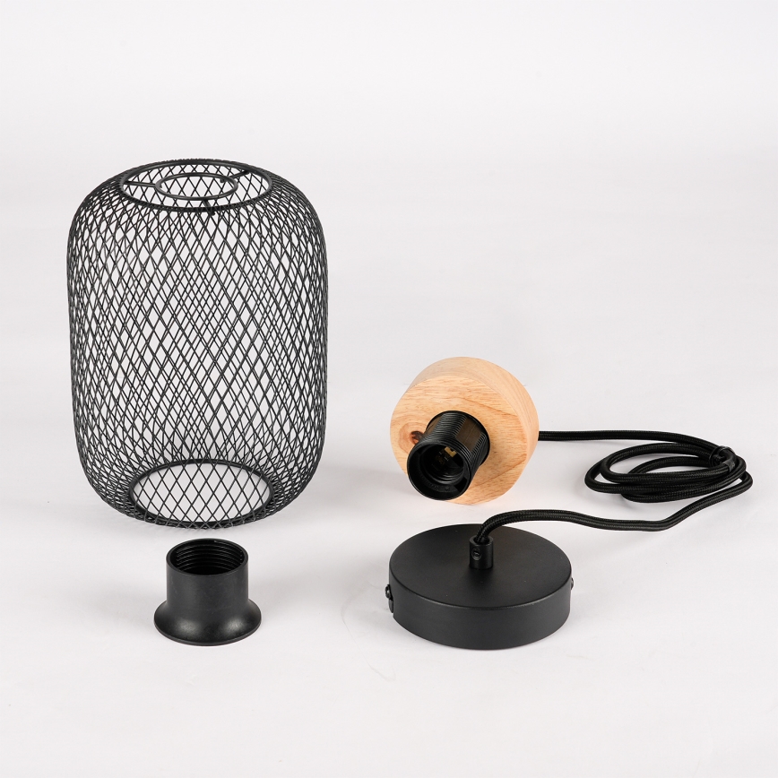 Brilagi - Pakaramais gaismeklis uz troses BASKLITE 1xE27/15W/230V kaučuka koks/melns