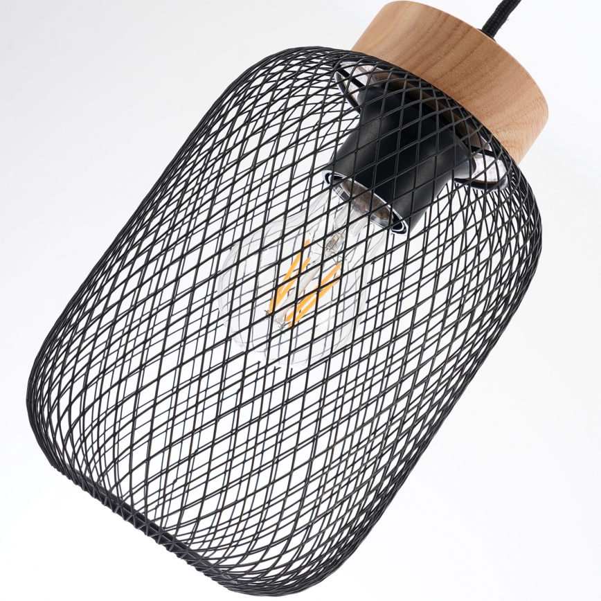 Brilagi - Pakaramais gaismeklis uz vada BASKLITE 3xE27/15W/230V kaučuka koks/melns