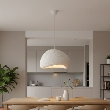 Brilagi - Pakaramais gaismeklis WABI SABI ar kabeli 1xE27/40W/230V Ø 50 cm balts