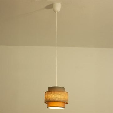 Brilagi - pakaramais lukturis ar kabeli RESNA 1xE27/60W/230V Ø 20 cm brūns/krēmkrāsains