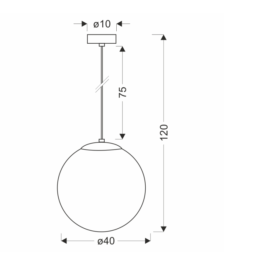 BRILAGI - Pakaramais lustrs ar vadu POLOS 1xE27/40W/230V Ø 40 cm melns