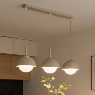 Brilagi - pakaramais lustrs uz troses COSMO 3xE27/60W/230V bēšs/zelta