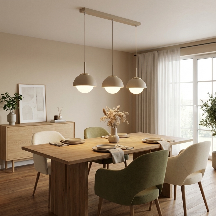 Brilagi - pakaramais lustrs uz troses COSMO 3xE27/60W/230V bēšs/zelta