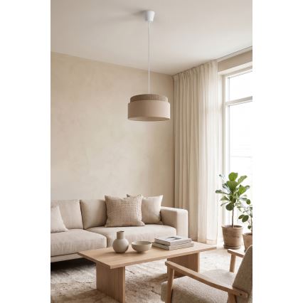 Brilagi - Pakaramais lustrs uz vada PADOVA 1xE27/60W/230V Ø 40 cm, bēšs