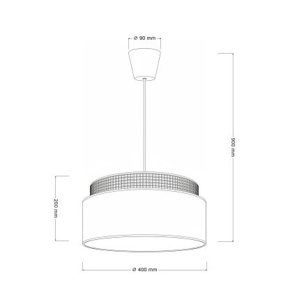 Brilagi - Pakaramais lustrs uz vada PADOVA 1xE27/60W/230V Ø 40 cm, bēšs