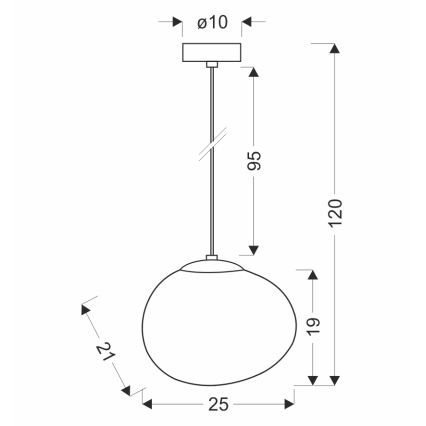 BRILAGI - Pakaramais lustrs uz vada PEBBLES 1xE27/40W/230V Ø 25 cm melns