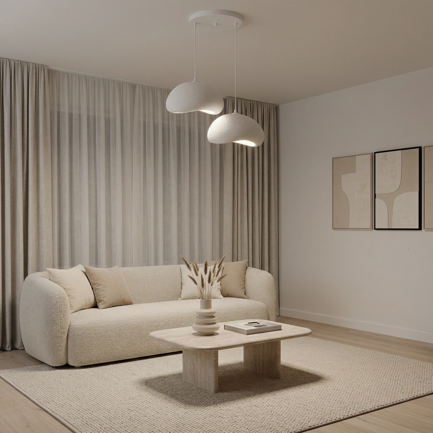 Brilagi - Pakarināmā lampa ar vadu WABI SABI 2xE27/40W/230V Ø 60 cm, balta